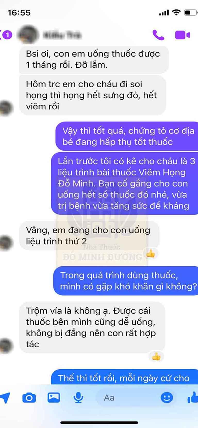 Phản hồi của người bệnh về bài thuốc Viêm Họng - Viêm Amidan Đỗ Minh